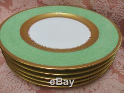 SET-6 Antique Royal Bavarian Hutschenreuther Selb GOLD ENCRUSTED Dinner Plates