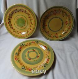 SET OF 3 DINNER PLATE 11.5 French Pottery Terre e Provence Hand Painted France