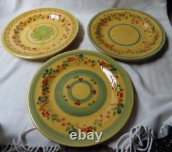 SET OF 3 DINNER PLATE 11.5 French Pottery Terre e Provence Hand Painted France