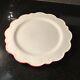 Set Of 6 Williams Sonoma Aerin Scalloped Dinner Chargers Plates Red Rimmed New