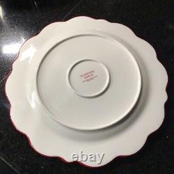 SET OF 6 Williams Sonoma NEW AERIN Scalloped Dinner Chargers Plates Red NWOT