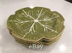 SET OF SIX 12 Bordallo Pinheiro Green Cabbage Dinner Plates