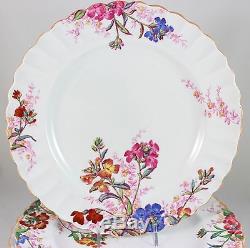 Set(s) 4 Vintage Spode China Chelsea Garden R9781 Dinner Plates Pink Blue Floral