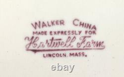 SET of (4) Hartwell Farm 9-3/4 Dinner Plates Lincoln Mass. Walker China