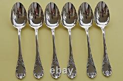 SET of 6 Christofle MARLY Silver-plate Table Dinner SPOONS FRANCE VGC 8 1/8