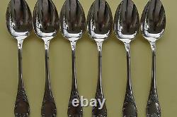 SET of 6 Christofle MARLY Silver-plate Table Dinner SPOONS FRANCE VGC 8 1/8