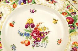 Stunning Fine 12 Pc Set Floral Schumann Bavaria Dresden Dinner Plates 11d