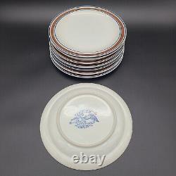 Salem Stoneware Georgetown Blue Brown Dinner Plates Bowls Cups Salt & Pepper Set