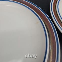 Salem Stoneware Georgetown Blue Brown Dinner Plates Bowls Cups Salt & Pepper Set