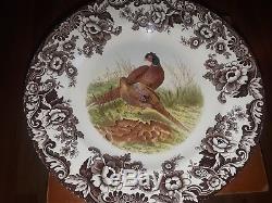Set 10 Spode Woodland Dinner Plates Birds 10 5/8 Pheasant Quail Lapwing Snipe +