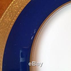 Set 12 Green Mark Lenox 11 1/4 Cobalt Blue Gold Encrusted Service Dinner Plates