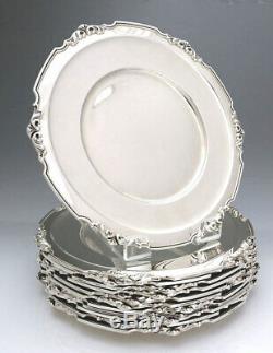 Set 12 Sterling Silver Chargers / Under Plates / Dinner Plates 12 Diameter