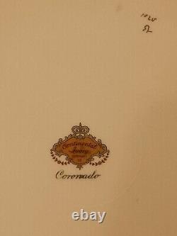 Set 13 Coronado Continental Ivory Gold Trimmed Floral Dinner Plates 10 1/2 VG