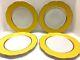 Set 4 Herend Yellow Basket Weave Silk Ribbon 11 Dinner Plates Discontinued