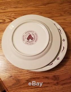 Set 4 Longaberger WT Red Pottery Dinner Plates USA Outstanding Condition