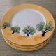 Set (4) Ouliveiro Guy Degrenne 10.38 Dinner Plates Yellow Olive Branch Hungary