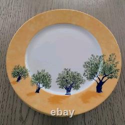 Set (4) Ouliveiro Guy Degrenne 10.38 Dinner Plates Yellow Olive Branch Hungary