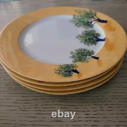 Set (4) Ouliveiro Guy Degrenne 10.38 Dinner Plates Yellow Olive Branch Hungary