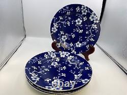 Set 4 Williams-Sonoma FRENCH BLUE BOUQUET Japanese Garden Blossom Dinner Plates