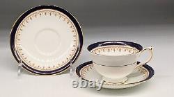 Set 6 & 8 Aynsley Bone China Leighton Cobalt and Gold CUPS and saucers