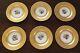 Set 6 Black Knight Hutschenreuther Heavy Gold Encrusted Floral Dinner Plates 10