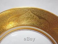Set 6 Dinner Plates Antique Stouffer Studio China Lavish Raised Gold Encrusted