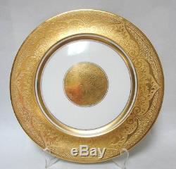 Set 6 Dinner Plates Antique Stouffer Studio China Lavish Raised Gold Encrusted
