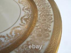 Set 6 Heinrich & Co Edgerton China H&c Gold Encrusted 11 Dinner Plates/chargers