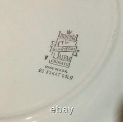 Set 6 Similar Vintage 23 Kt Gold Trimmed Porcelain Dinner Plates Scenic Centers