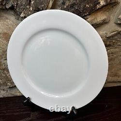 Set/7 APILCO Porcelain France All White Dinner Plate 11 1/8 Round