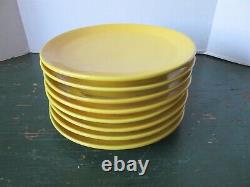 Set 8 Vintage Frankoma Art Pottery WESTWIND YELLOW 6F Dinner 10.25 Plates