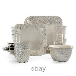 Set Dinnerware 16 Pcs Dishes Plate Mug Classic Vintage Modern Lotus Holiday New