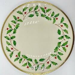 Set Of 10 Lenox Christmas Holiday Dinner Plates Holly 10.75 Excellent Cond