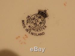 Set Of 10 Vintage Royal Worcester Porcelain Dinner Plates