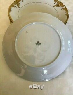 Set Of 11 Walbrzych Dinner Plates Heavy Gold Encrusted Wlb3 Fine China Poland