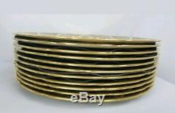 Set Of 12 Gold Encrusted Lenox Antique Dinner Plates Fine China