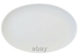 Set Of 12 Pure White Oval Dinner Plate Steak Plates Porcelain Plates 31cm x 20cm