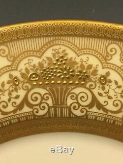 Set Of 12 Vintage Lenox Raised Jewels Gold Encrusted Dinner Plates Arts & Crafts