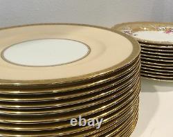 Set Of 14 Cauldon Dinner Gold Plates Excellent Conditions