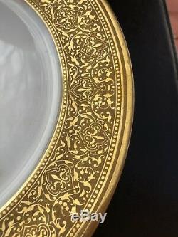 Set Of 2 Vintage Theodore Haviland Limoges Gold Encrusted Dinner Plate D 11