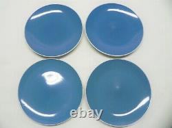 Set Of 4 Royal Norfolk Greenbrier International Blue Dinner Plates 10 3/4 Used