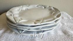 Set Of 4 Vietri Incanto Olive 12 Dinner Plates White Pre-owned Plate Lot