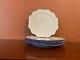 Set Of 4 Williams Sonoma Aerin Scalloped Dinner Plates Blue Rim New Not Charges