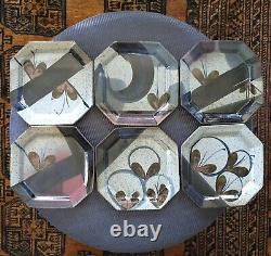 Set Of 6 John Freimarck 11 Octagonal Stoneware Plates Butterflies Free Shipping