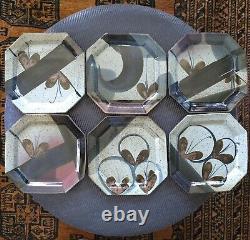 Set Of 6 John Freimarck 11 Octagonal Stoneware Plates Butterflies Free Shipping