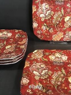 Set Of 6 Porcelain Plates/Dinner Plate/ Red/222 Fifth Plate/Gabrielle/Indonesia
