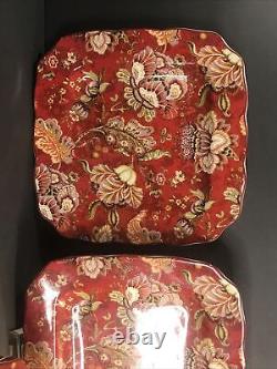 Set Of 6 Porcelain Plates/Dinner Plate/ Red/222 Fifth Plate/Gabrielle/Indonesia