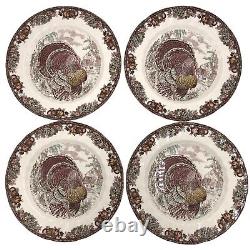 Set Of 8 Johnson Brothers Autumn Monarch Thanksgiving Turkey Dinner Plates 10.5