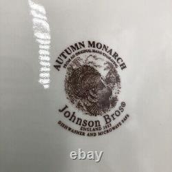 Set Of 8 Johnson Brothers Autumn Monarch Thanksgiving Turkey Dinner Plates 10.5