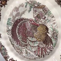 Set Of 8 Johnson Brothers Autumn Monarch Thanksgiving Turkey Dinner Plates 10.5